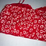 Dance & Marvel floral crop tie shoulder top red & white in size medium Photo 4