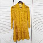 Nanette Lepore  Lace Fit Flare Shirt Dress Dark Yellow 6 Photo 7