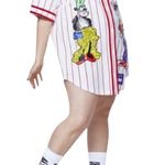 Moschino H&M Disney Goofy Mickey Mouse Baseball Jersey Shirt Red White Striped Photo 0