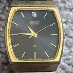 Orient Quartz women’s vintage‎ Gold/Black diamond crystal watch one size Gold Photo 2
