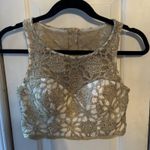 Sequin Hearts  Top Juniors‎ Size 3 Y2K Lace Sequin Cami Tank Fairy Coquette Photo 0