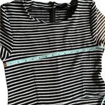 Madewell  Women's Fit & Flare Black & White Striped Short‎ Sleeve Dress Size L Photo 7