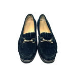 275 Central Loafer Flat Shoes 3208 Gold Hardware Fringe Suede Black Size US 8 Photo 1