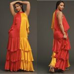 Anthropologie Anthro Pinnacle By Shruti Sancheti Mockneck Colorblock Ruffle Dress Size XL NEW Photo 2