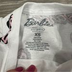 Barbie Pink Crop Top Tee Shirt 100% Cotton Raw Hem Junior Women's New White Size XS Photo 4