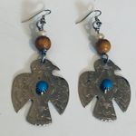 Anthropologie Silver Bird Boho Bead Earrings Photo 5