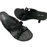 Me Too  Frances Black Leather Strappy Sexy Knot Sandal, Sz 8.5 Photo 3