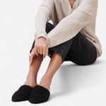 Jenni Kayne Luxe Fuzzy Pointed Shearling Mule Flats Minimalist Quiet Luxury 37/7 Photo 1