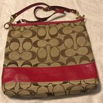 Coach  raspberry / Tan Signature Shoulder Bag Photo 0