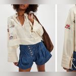 Free People NWOT  We The Free Ships And Sails Embroidered Top - ivory combo - M Photo 2