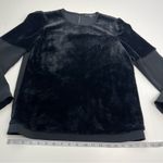 Tibi Black Faux Fur Long Sleeve Top Womens Size 2 Long Sleeve Popover Office Photo 4