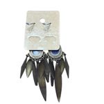 Bohemian Blue Bronze Dangle Chandelier Teardrop Fashion Earrings Boho Festival Blue Photo 3