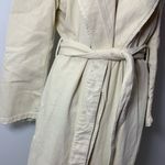 ZARA  Cotton Long Trench Coat Belted Cream White size L 8197 734 Photo 5