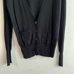 French Connection Cardigan Black V Neck Button Front Lightweight Knit Sz M EUC Photo 2