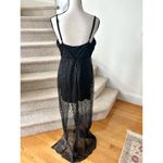 Lulus  Glitter Sweetheart Illusion Sheer Maxi Gown Scalloped Trim Photo 4