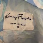 Kenny Flowers Bali Long Sleeve Open Back Blue White Maxi Dress Size Medium Photo 4