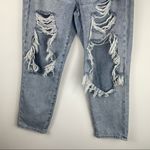 American Eagle  Mom Jean Sz 4 XSHORT Heavy Distressed Jeans Photo 2