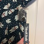 Modcloth Pleased With Ease Babydoll Dress Medium Navy Blue Polar Bears Holiday Photo 1