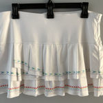 Lucky In Love Skort Skirt L White Tiered Pleats Tennis Golf Pickleball Size L Photo 0
