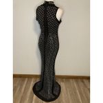 Windsor  Prom Homecoming Pageant Dress Small Black Bodycon Mermaid Beaded Halter Photo 4