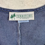 Territory by Sportables Vintage Denim Maxi Dress Button Front Pockets Size S Blue Photo 3
