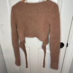 SKIMS Camel Tan Teddy Sherpa Wrap Crop Top Sz L / XL Streetwear Loungewear Cozy Photo 3