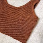 Kendall + Kylie Brown Ribbed Cropped Tank Top Photo 3
