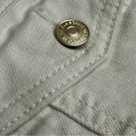 Liz Claiborne White Jean Jacket Satin Nickel Hardware Closet Staple Boho Chic Photo 8