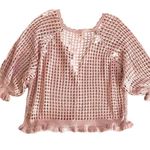 Bohemian Rose Pink Crochet Frill Cardigan Sweater Medium NEW Photo 4