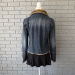 Vintage Y2K Women’s Giacca denim jacket w/ fur trim Size Large Bratz Winter Jean Blue Photo 5