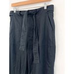 Banana Republic Linen Blend Black Belted Pants 8 Tapered Leg Minimalist Photo 2