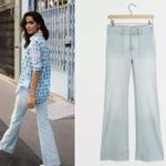 Pilcro and the Letterpress Pilcro By Anthropologie High Rise Trouser Bootcut Denim Jeans Light Blue Wash 28 Photo 8