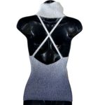 Bebe 90's RARE metallic ombre angora sleeveless turtleneck sweater top Photo 11
