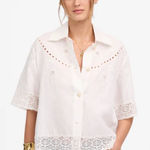 Madewell  White Embroidered Lace Button-Up Shirt Top Size XXS Photo 0