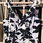 White House | Black Market WHBM Black/White Floral Cotton/Silk DRESS 6 Photo 3