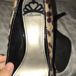 Fergalicious Fergie leopard print heels textured velvet in black & orange 8.5 Photo 3