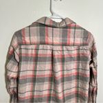 Uniqlo  Flannel Button Down Shirt Green Pink Plaid S Photo 4