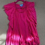 CeCe  xl pink top NWOT rayon keyhole ruffle sleeve Photo 1