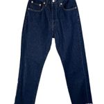 Mango Womens Havana Straight Leg Jeans Sz 1 Dark Wash Button Fly Raw Hem Photo 1