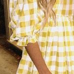 Gingham Dress Puffer Sleeve Size M Photo 1