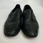 H. S. Trask black woven leather loafers slip on shoes women’s size 9 artisan Photo 2