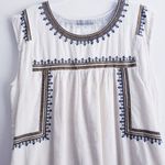 World Market Embroided Square Lined Bohemian Mini Dress White Size L Photo 2