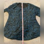 Grace Elements  Dark Teal & Black Printed Flowy Blouse- Size Large Photo 9