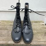 Justin Boots Vintage 80s 90s Justin Roper Gray Lace Up Kilte Fringe Toe Cowgirl Western Boots Photo 1