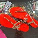 Sexy Y2K Neon Sandals Orange Size 8 Photo 0
