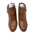 Thalia Sodi  Brown Faux Leather Tully Bootie in Cognac 9.5 Wide Photo 6