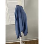 Aerie  Blue Fuzzy Crewneck Oversized Sweatshirt Size XS Split Side Relaxed Photo 4