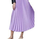 ZARA  Lilac Pleated Midi Skirt EUC Photo 0