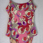 Garnet Hill One Piece Swimsuit floral print, pink purple, women size 8 Photo 0