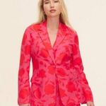 Kate Spade X Target Classic Rose Linen Blazer Fuchsia Pink Red Size Medium Photo 0